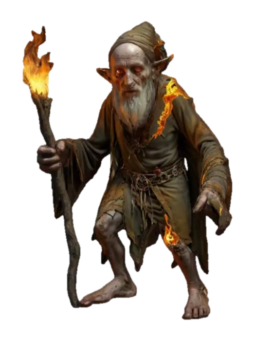 fantasy decrepit hermit wizard, connected to nature, decrepit emaciated and hunched… - Runic 3D model, vytvořený pomocí AI