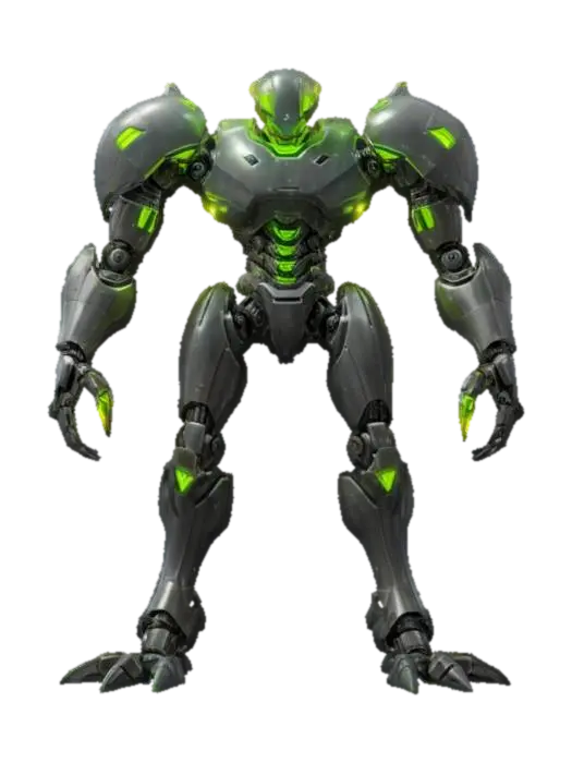 sci-fi robot humanoid crab, massive armored body, large limbs with claws, clad in… 3D model, vytvořený pomocí AI
