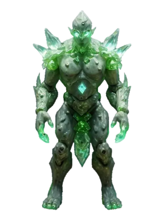 Modello 3D fantasy stone elemental ve velkém detailu, z různě velkých kamenů poskládané… - Energy, generato dall’IA