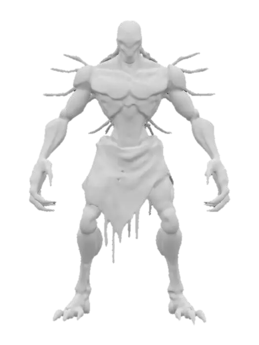 3D model for sci-fi fantasy robotic spider humanoid creature, spider body and humanoid like structure, terrifying expression, spider in attack, clawed limbs, covered in torn clothes, extremely details, high resolution texture, epic stance