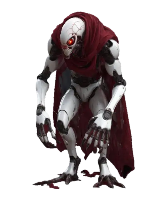 3D model for sci-fi fantasy robotic spider humanoid creature, spider body and humanoid like structure, terrifying expression, spider in attack, clawed limbs, covered in torn clothes, extremely details, high resolution texture, epic stance