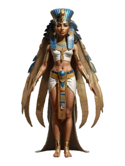 history female pharaoh cleopatra, noble graceful body, ancient egyptian clothing,… 3D model, vytvořený pomocí AI