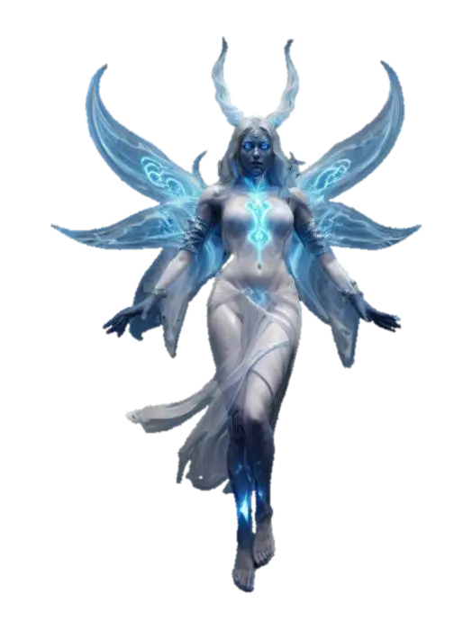 Modello 3D female supernatural queen elemental, her entire body levitates in the air and… - Energy, generato dall’IA