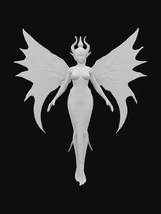 3D model for female supernatural queen elemental, her entire body levitates in the air and radiates energy, a bright glow comes out from behind her back, her body is alabaster white, highly detailed beautiful face, extremely details, high resolution texture, epic stance, #women#