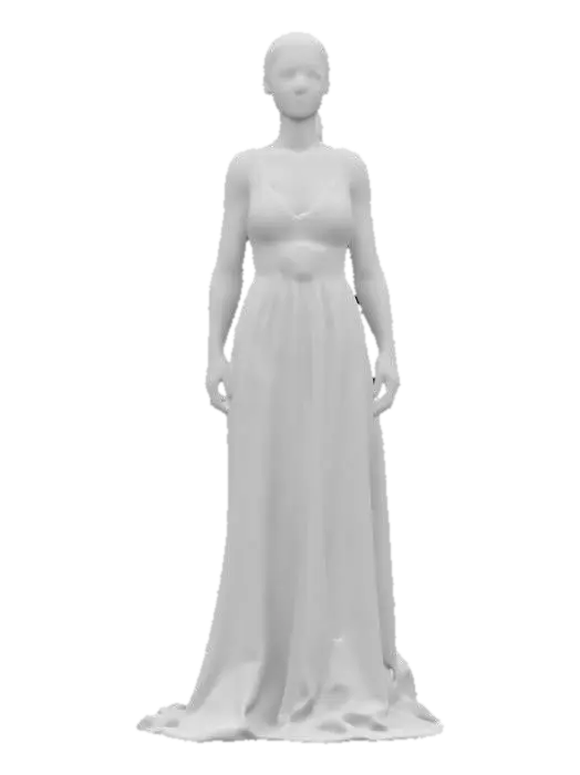3D model for female elegant, slim tall body, empty hands along the body, elegantly dressed evening wear, pretty face in high detail, small ornaments on the body, extremely details, high resolution texture, epic stance, #women#