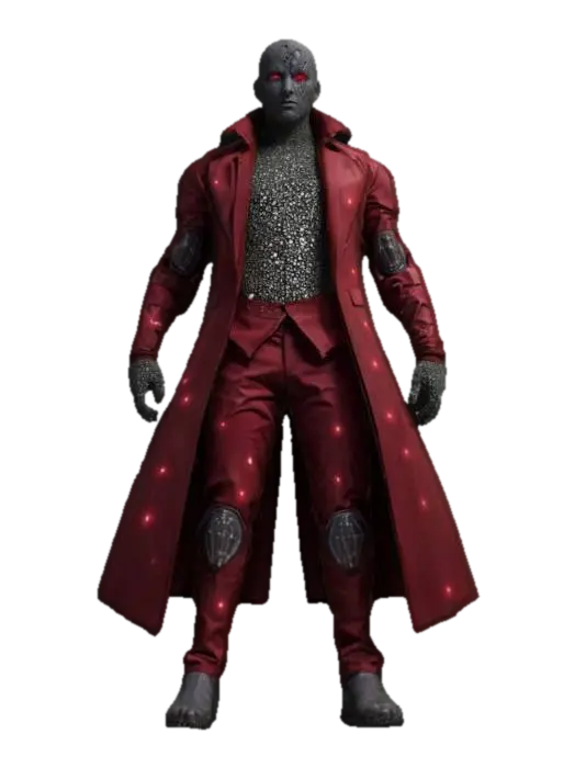 virtual magician, body composed of elemental particles, particles shoot out of the… 3D model, vytvořený pomocí AI