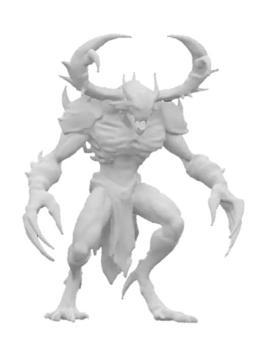 3D model for fantasy monster scorpion warrior, massive body covered with chitin armor, long limbs ending in a sharp blade, menacing appearance, detailed head with large mandibles, in attack, extremely detailed, high resolution texture, epic stance, #game figure#