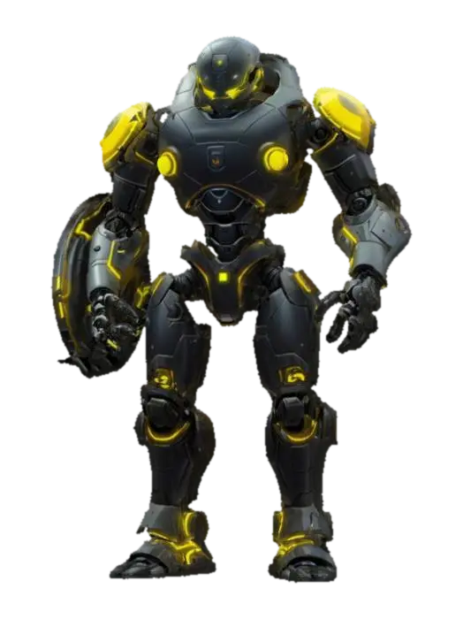 Modello 3D sci-fi utopian technological robot, body is made up of one sphere with limbs, has a…, generato dall’IA