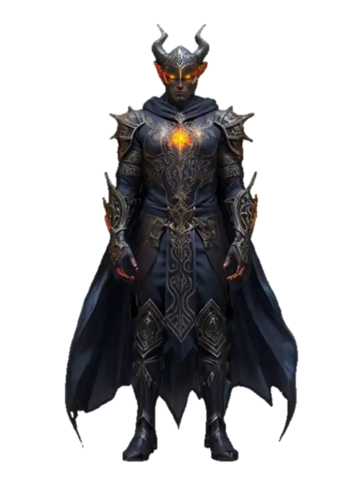fantasy dark character with the power of mind, powerful muscular body, elegant… - Symbols 3D model, vytvořený pomocí AI