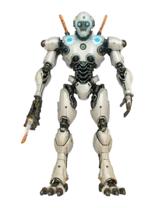 Modello 3D sci-fi utopian robotic monster, body consists of a single sphere with limbs, has a…, generato dall’IA