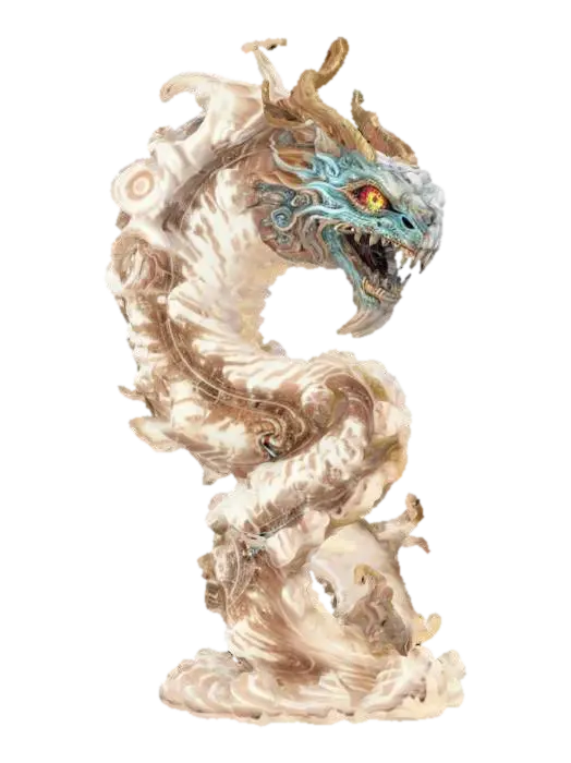fantasy spiral wind monster, massive spiral cloud body, entire body covered in… 3D model, vytvořený pomocí AI