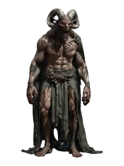 fantasy druid morphing into a demonic creature, the druid's dilapidated body… - Transformation 3D model, vytvořený pomocí AI