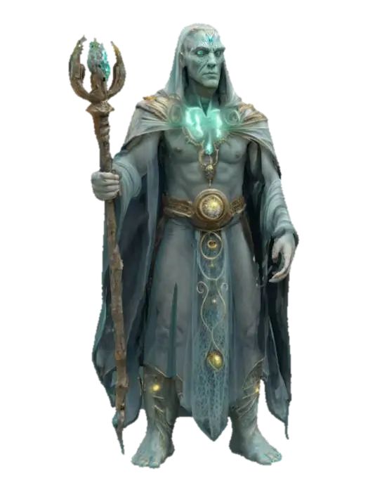 3D model for fantasy magical stone elemental, body made of shapeless stones that distort his entire body, energy emanates from the magical body in the cracks between the stones, body dressed in an elegant robe dotted with magical symbols, a powerful magic wand in his hand, detailed pensive face, extremely detailed, high sharp resolution texture, epic image of an ancient magical creature