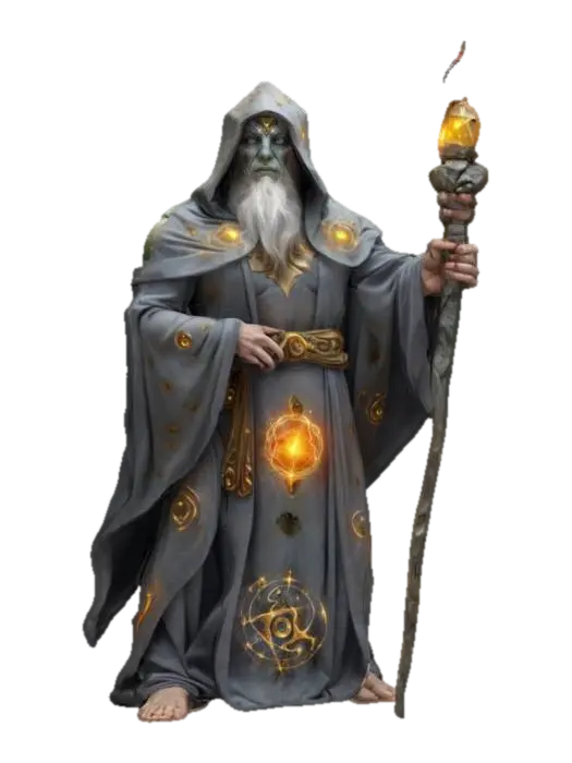 3D model for fantasy magical stone elemental, body made of shapeless stones that distort his entire body, energy emanates from the magical body in the cracks between the stones, body dressed in an elegant robe dotted with magical symbols, a powerful magic wand in his hand, detailed pensive face, extremely detailed, high sharp resolution texture, epic image of an ancient magical creature