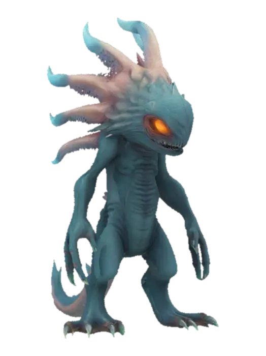 sci-fi dreamlike shapeless monster, extremely detailed, high sharp resolution… 3D model, vytvořený pomocí AI