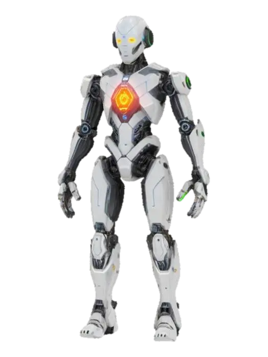 sci-fi autonomous unit ai entity, modular nano body, modifiable input and output… 3D model, vytvořený pomocí AI