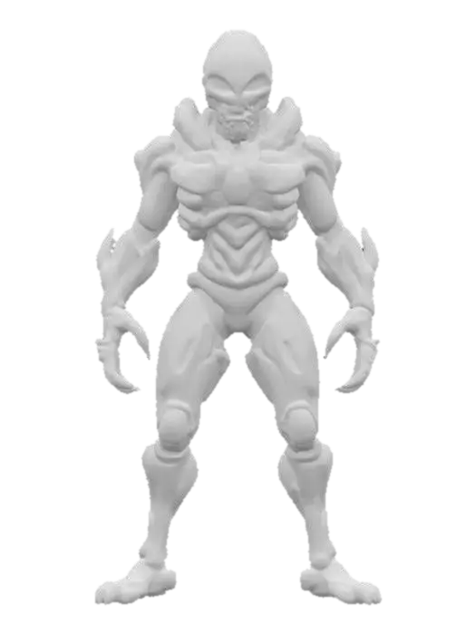 3D model for sci-fi morphed cyborg from dead space, extremely detailed, hyperrealistic texture, epic stance