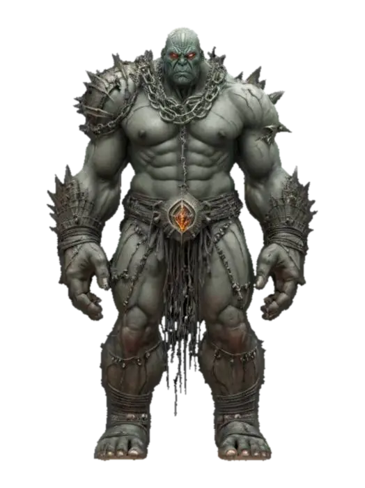 fantasy cursed rage colossus with broken chains and runed stones, extremely… 3D model, vytvořený pomocí AI