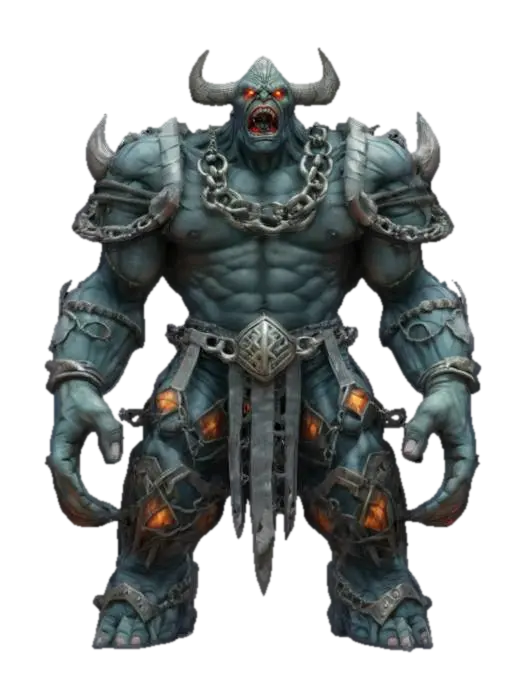 fantasy cursed rage colossus with broken chains and runed stones, extremely… 3D model, vytvořený pomocí AI