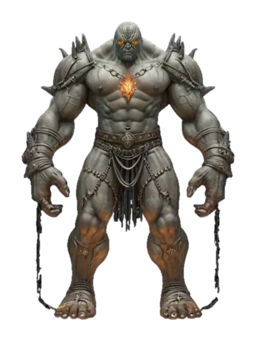 fantasy cursed rage colossus with broken chains and runed stones, extremely… 3D model, vytvořený pomocí AI