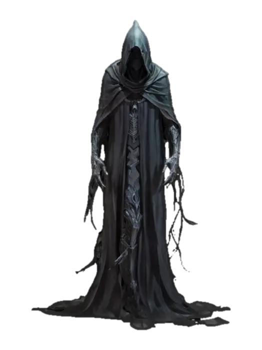 fantasy shadow wraith cloaked in darkness and whispering souls, extremely detailed,… 3D model, vytvořený pomocí AI