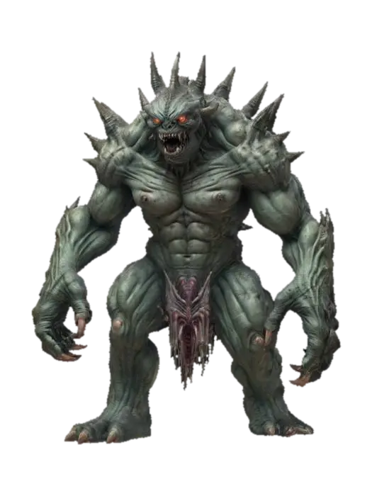fantasy rock monster from the depths, massive humanoid body, fighting protrusions… - Gargoyle 3D model, vytvořený pomocí AI