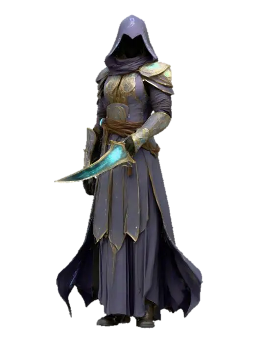 fantasy mystic wanderer from forgotten realms; elegant and tall posture; wears layered… - Aura 3D model, vytvořený pomocí AI