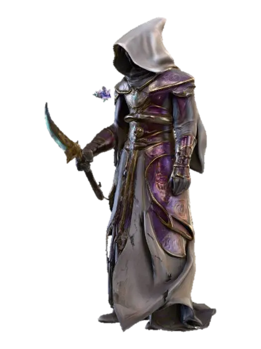 fantasy mystic wanderer from forgotten realms; elegant and tall posture; wears layered… - Aura 3D model, vytvořený pomocí AI