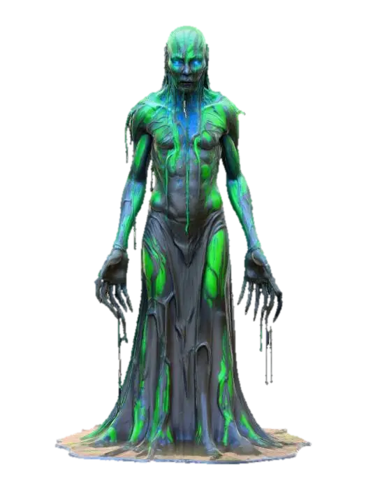 fantasy mud elemental, ghostly muddy body partially forming from swirling sludge,… 3D model, vytvořený pomocí AI