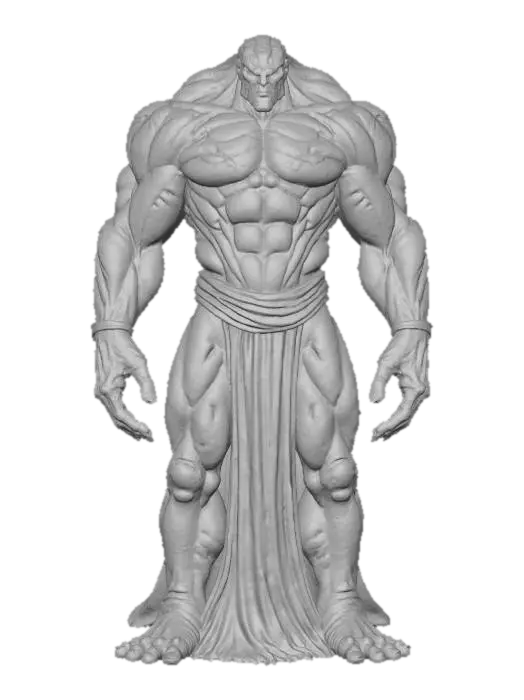 3D model for floating stone elemental; colossal entity made of massive stone fragments, each separated and levitating, no physical contact; glowing arcane energy streams between the rocks hold the body together; torso a cluster of cracked boulders with glowing light between gaps; arms and legs formed of floating slabs and shards drifting slightly apart; head a levitating stone mask with glowing runes, hovering above shoulders; pieces rotate slowly, aligned by unseen force; aura ancient, mystical, otherworldly; extremely detailed, high resolution texture, epic stance; color scheme obsidian black, glowing cyan veins, faint violet highlights, #villain#