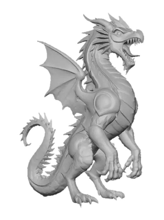 3D model for Majestic Woodcarved Dragon