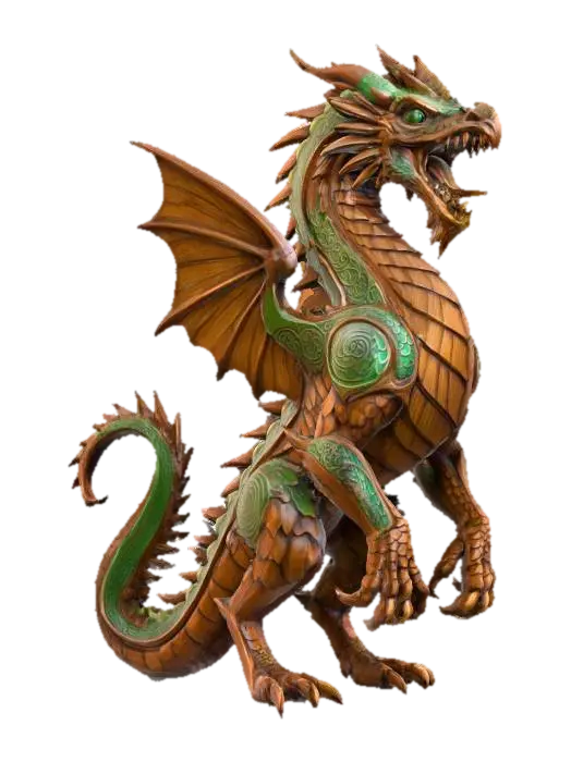 3D model for Majestic Woodcarved Dragon