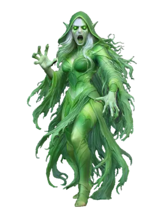 3D model for Elven Female Emerald Wraith