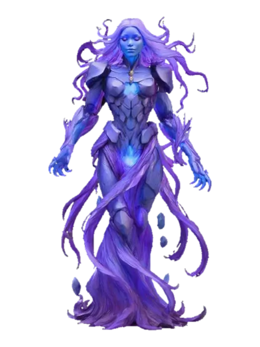 Celestial Elemental Amethyst - Highly 3D model, vytvořený pomocí AI