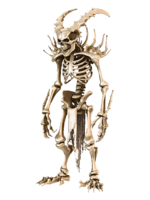 dark fantasy skeletal chimera abomination miniature for 3D printing; twisted… 3D model, vytvořený pomocí AI
