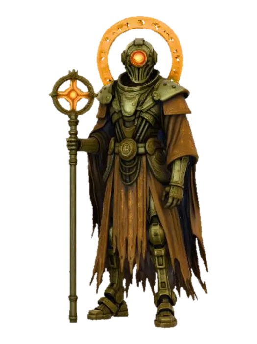 Runic-Lens War-Technologist 3D model, vytvořený pomocí AI