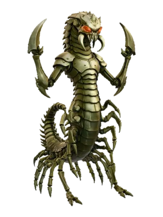 Armored Centipede Overlord 3D model, vytvořený pomocí AI