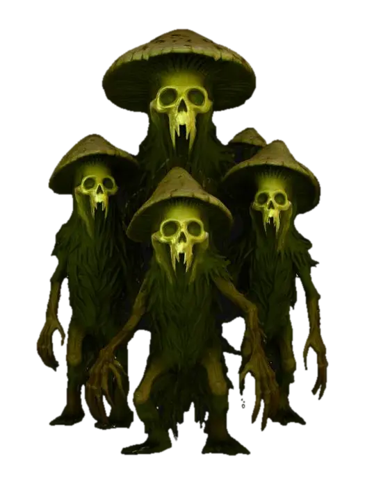 Undead Wooden Fungus Sprites 3D model, vytvořený pomocí AI