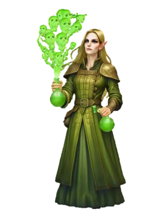 Female Elven Alchemist - Fantasyart 3D model, vytvořený pomocí AI