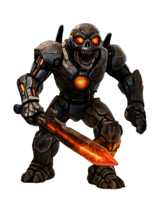 Robotic Crazy Aggressive 3D model, vytvořený pomocí AI