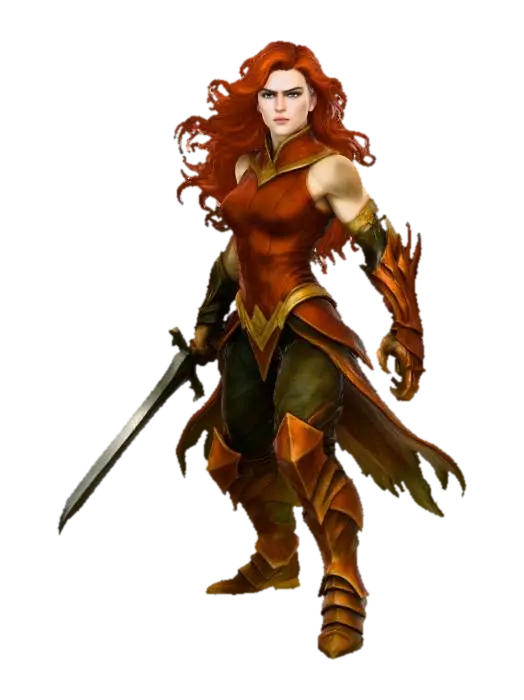 Modello 3D Female Warrior's Resolve, generato dall’IA