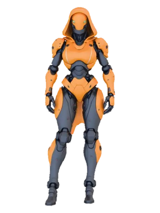 Cyber Female Sentinel - Defender 3D model, vytvořený pomocí AI