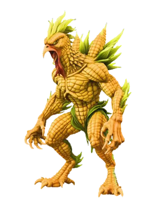 Corn Monster, #Thanksgiving# 3D model, vytvořený pomocí AI