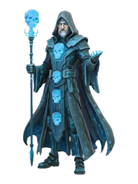 Dark Digital Necromancer - Sorcery 3D model, vytvořený pomocí AI