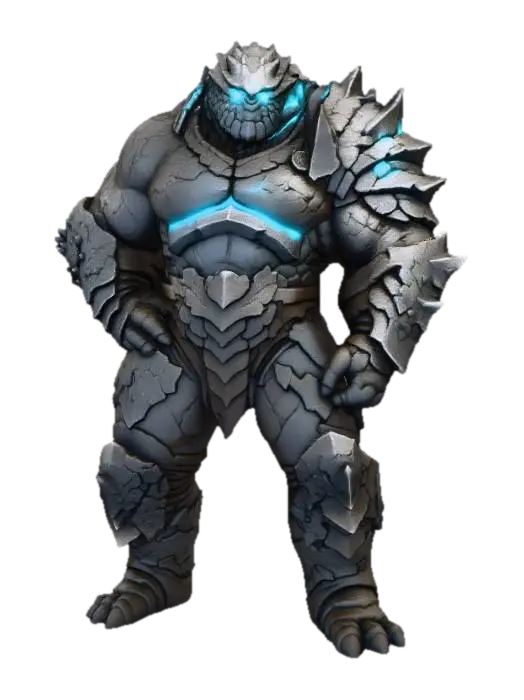 Underworld Stone Golem - Monsters 3D model, vytvořený pomocí AI