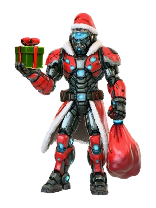 Cybernetic Courier, #Christmas2025# - Delivery 3D model, vytvořený pomocí AI