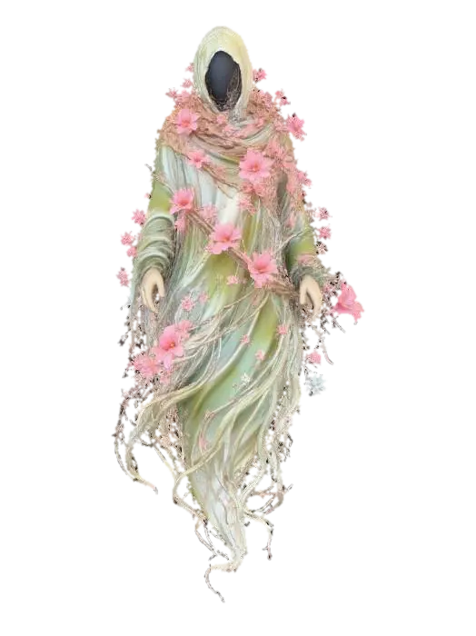 Floral Enigma 3D model, vytvořený pomocí AI