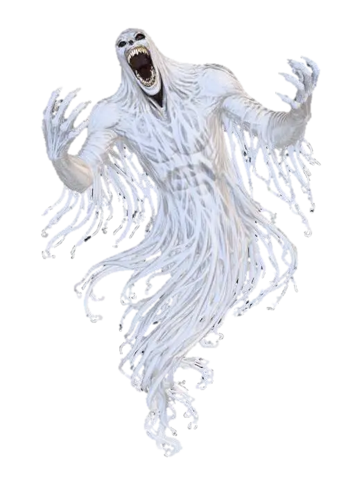 White Ethereal Wraith - Haunting 3D model, vytvořený pomocí AI