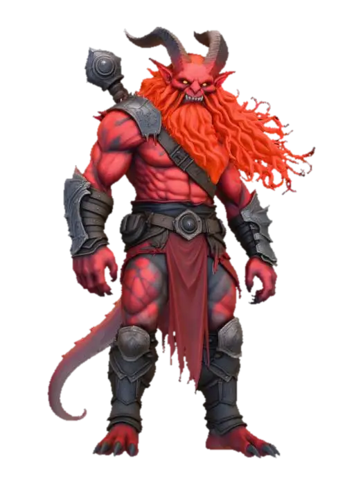 Red Infernal Warlord - Lord 3D model, vytvořený pomocí AI