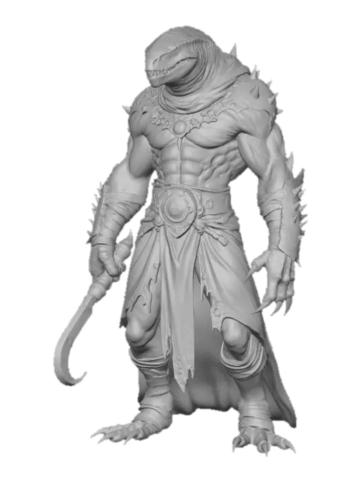 3D model for Lizard Warlock Hero